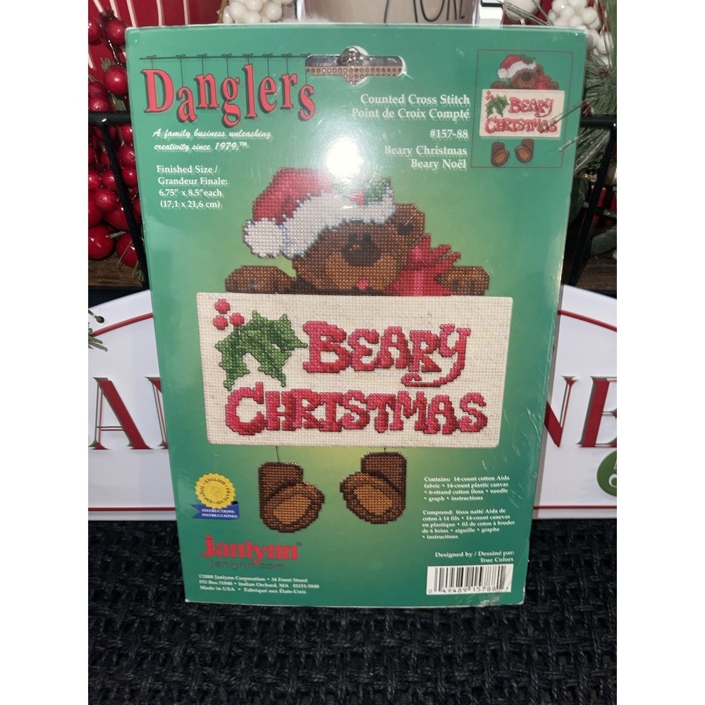 Janlynn DANGLERS COUNTED CROSS STITCH KIT #157-88 Beary‎ Christmas